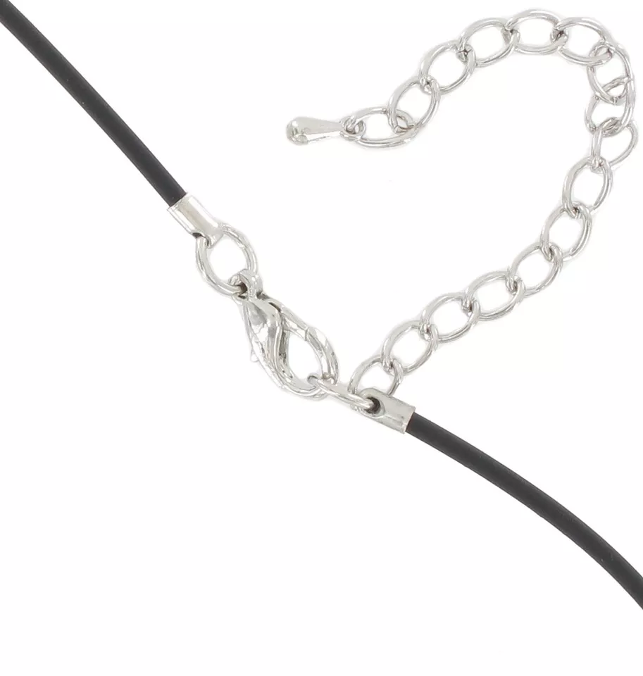 黑色银色变形色块条纹吊坠项链 19-22 — 第 4/4 张图片