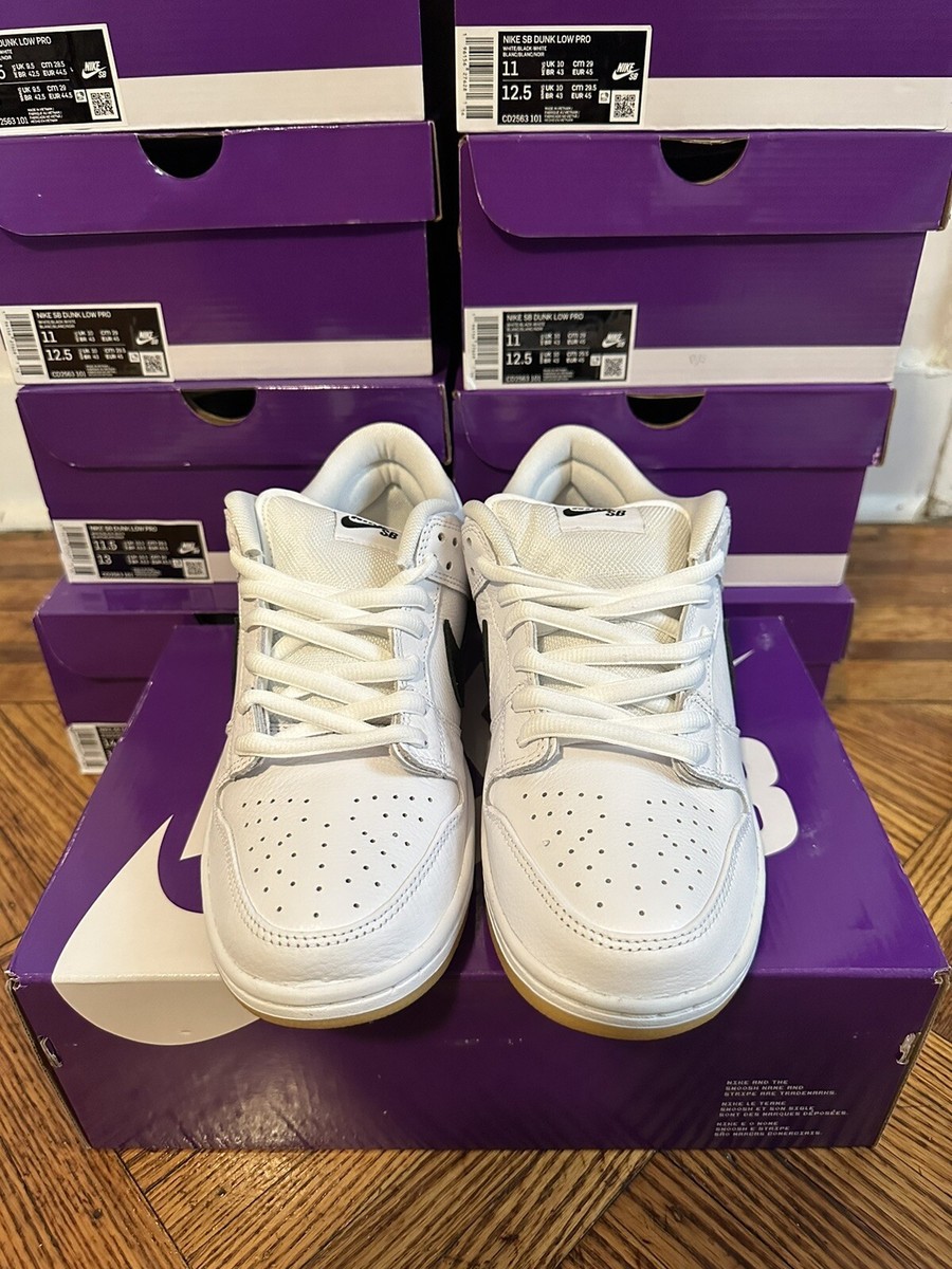 Nike SB Dunk Low Pro White Gum Bottom Size 10 - 14 — CD2563 Nike SB Dunk Low Pro White Gum Bottom Size 10 - 14 — CD2563