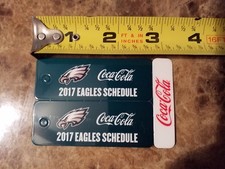 THREE Philadelphia Eagles 2017 COCA COLA Two New Keychain Schedules NEW & MINT