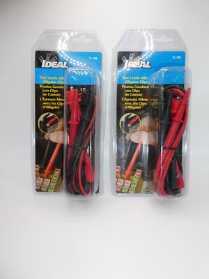Ideal Industries TL-100 Test Lead with Alligator Clips ''Lot of 2''