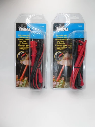 Ideal Industries TL-100 Test Lead with Alligator Clips "Lot of 2"