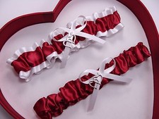 NEW Gorgeous Scarlet Red White Wedding Garter Prom Homecoming GetTheGoodStuff A 