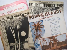 Lot 9 sheet music vintage Hawaiian Steel Guitar + Oahu Harlin Bros. Bronson +