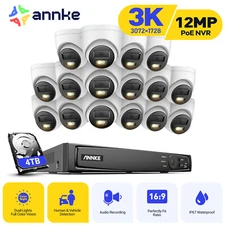 ANNKE 16CH 12MP NVR 5MP POE IP Security Camera System Audio Recording Outdoor AI