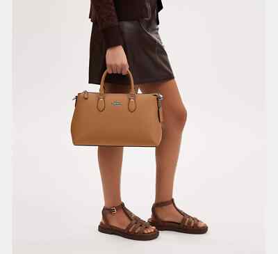 NWT Coach CR156 Georgia Satchel Bag Pebble Leather Light Saddle