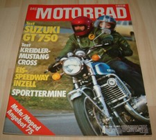 Das Motorrad 4/1975 Suzuki GT 750, Kreidler Mustang Cross, Poster, alle Mofas