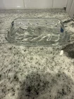 Anchor Hocking Vintage Scalloped Edge Clear Glass Butter Dish with Lid
