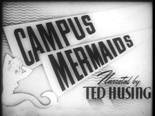 16MM SOUND-"CAMPUS MERMAIDS"-1945 GRANTLAND RICE SPORTLIGHT-NTA B/W TV PRINT