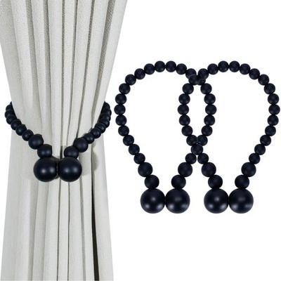 KLOGTSIND Magnetic Curtain Tiebacks, Tie Backs for Curtains 2 Black