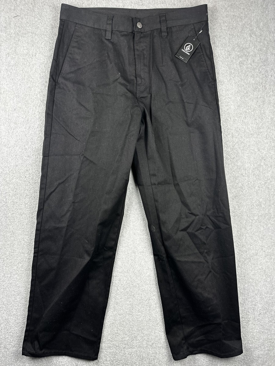 Volcom Vmonty Relaxed Pants Men 31 (32x29) Black Chino Casual