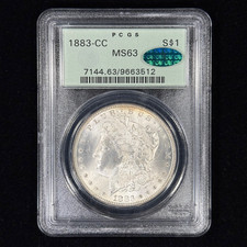 1883-CC $1 MS63 CAC OGH Morgan Silver Dollar - PCGS Old Green Holder
