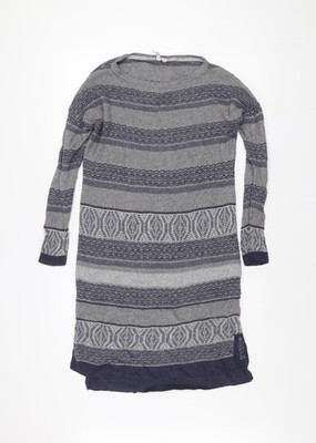 Mistral Damen grau Strick Pullover Kleid Größe 12 Winter Freizeit