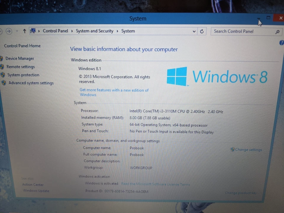 HP ProBook 4540s 15.6"- i3-3110m, 8GB Ram, 500GB HD, Windows 8.1 Foto 3 de 4