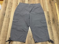 Riders by Lee Pants, Women's Size 14, Gray, Capris, Side Pockets, Drawstring