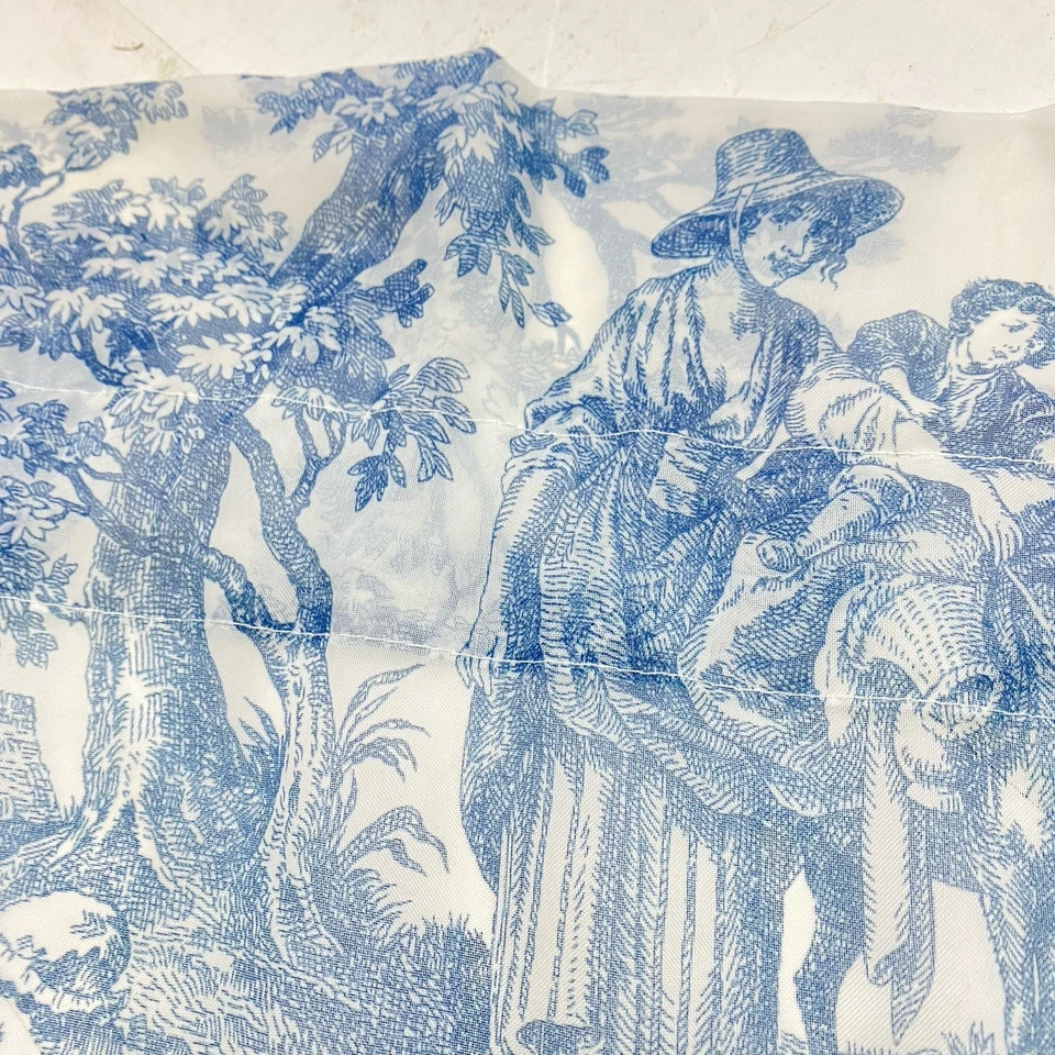 Paneles de cortina transparentes Waverly azul marfil toile 84”x60” Country Life 1 par Foto 2 de 4