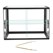 2-Tier Bakery Display Case - Acrylic Countertop Pastry Display Cabinet with Slid