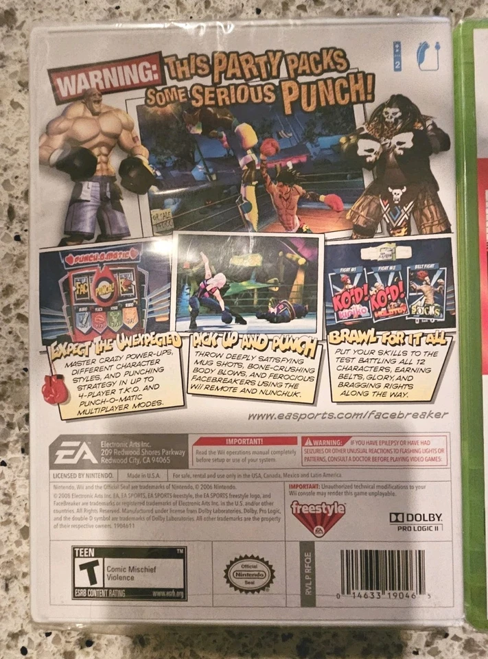 Facebreaker Face Breaker K.O. KO Party Nintendo Wii Wii U PAL New and Sealed - Image 2 of 4