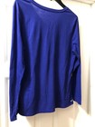 Danskin Now Loose Fit Shirt Long Sleeve Pullover Active XL 16-18 Blue V neck — photo 7