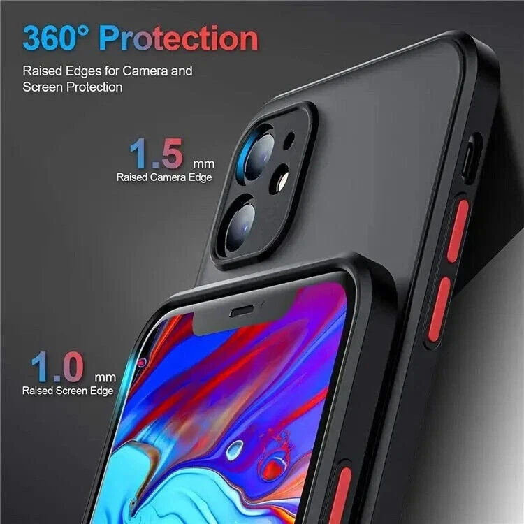 Case for iPhone 15 14 13 12 Pro Max 8 Shockproof HARD Back Cover Silicone Bumper - Image 4 of 4