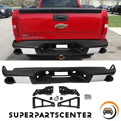 Chrome Rear Step Bumper w/Corner Steps For 2007-2013 Chevy Silverado Sierra 1500