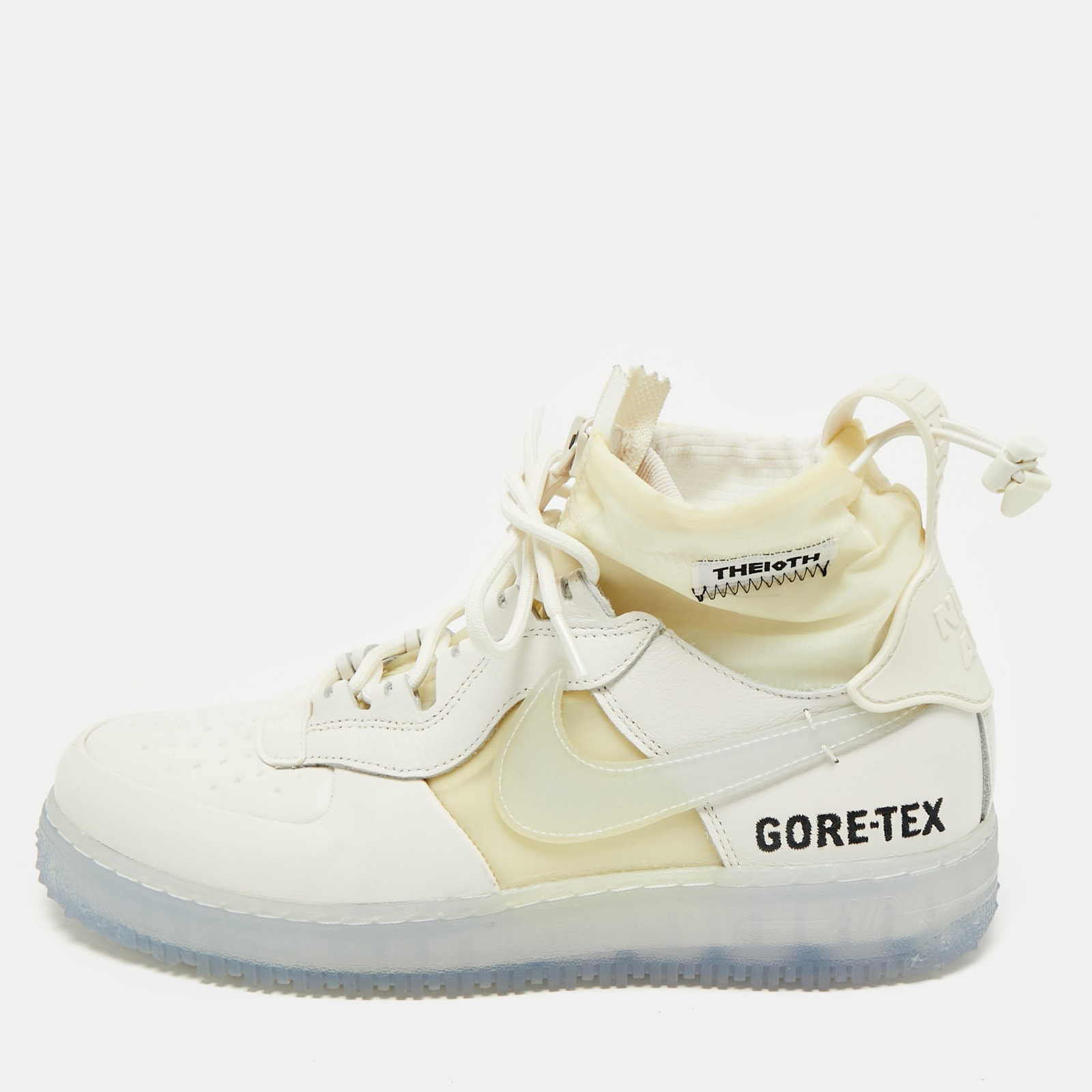 Sneakers alte Off White x Nike bianche tessuto e pelle Air Force1 Gore