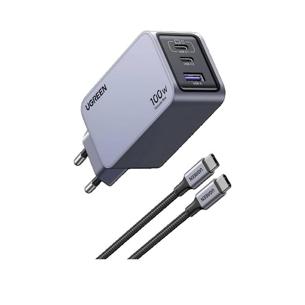 Ugreen Nexode Pro 100W Gan LadegeräT 3 AnschlüSse Grau-image