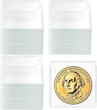 200 Pack Single Pocket Coin Sleeves for Collectors, 2 X 2 Inch Clear PVC