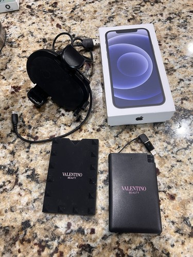 Apple iPhone 12 Accessory Bundle: Black Case, 2000mAh Power Bank