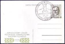 Poland 1965 prepaid Postcard, Stefan Banach Mathematician, Special Cancellation