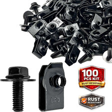 100PCS M6 Body Bolts U Nuts Kit Bumper Fender Liner Fastener Clips for Cars