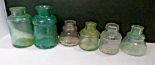Antique Glass ink Bottles Lot Carters, Etc