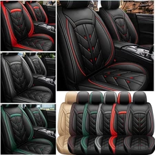 Universal Luxury PU Leather Car Seat Covers Front +Rear 5-Seats Cushion Full Set