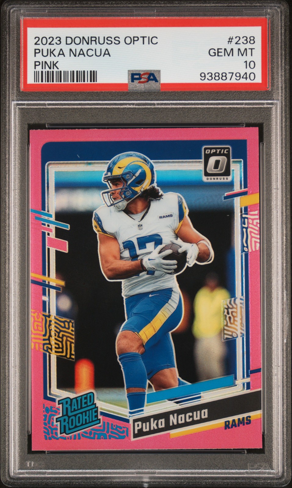 2023 Panini Donruss Optic #238 Puka Nacua Pink PSA 10