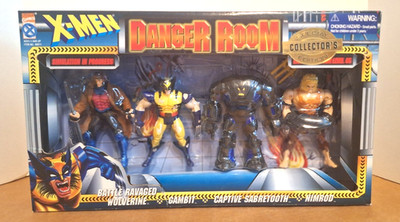 X-MEN DANGER ROOM BOX SET-TOYBIZ 1996-GAMBIT, WOLVERINE, NIMROD