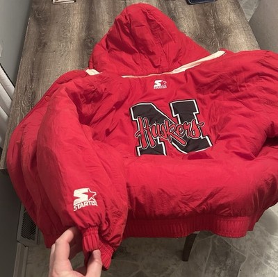 Vintage 90s Starter Nebraska Huskers Pullover Puffer Winter Size XL