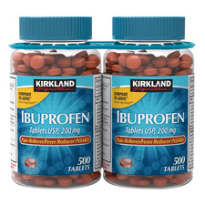 Kirkland Signature Ibuprofen 200 mg 1000 Tablets Pain Reliever Fever Reducer OTC