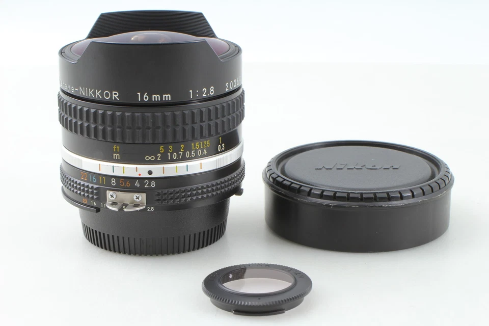 w/ Filter L1Bc [N MINT+++] Nikon Ai-s Fisheye Nikkor 16mm f/2.8 Lens From JAPAN - Image 2 of 4