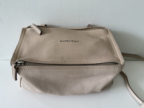 GIVENCHY Mini Pandora Leather Small Crossbody Handbag Bag, Cream - Picture 2 of 12