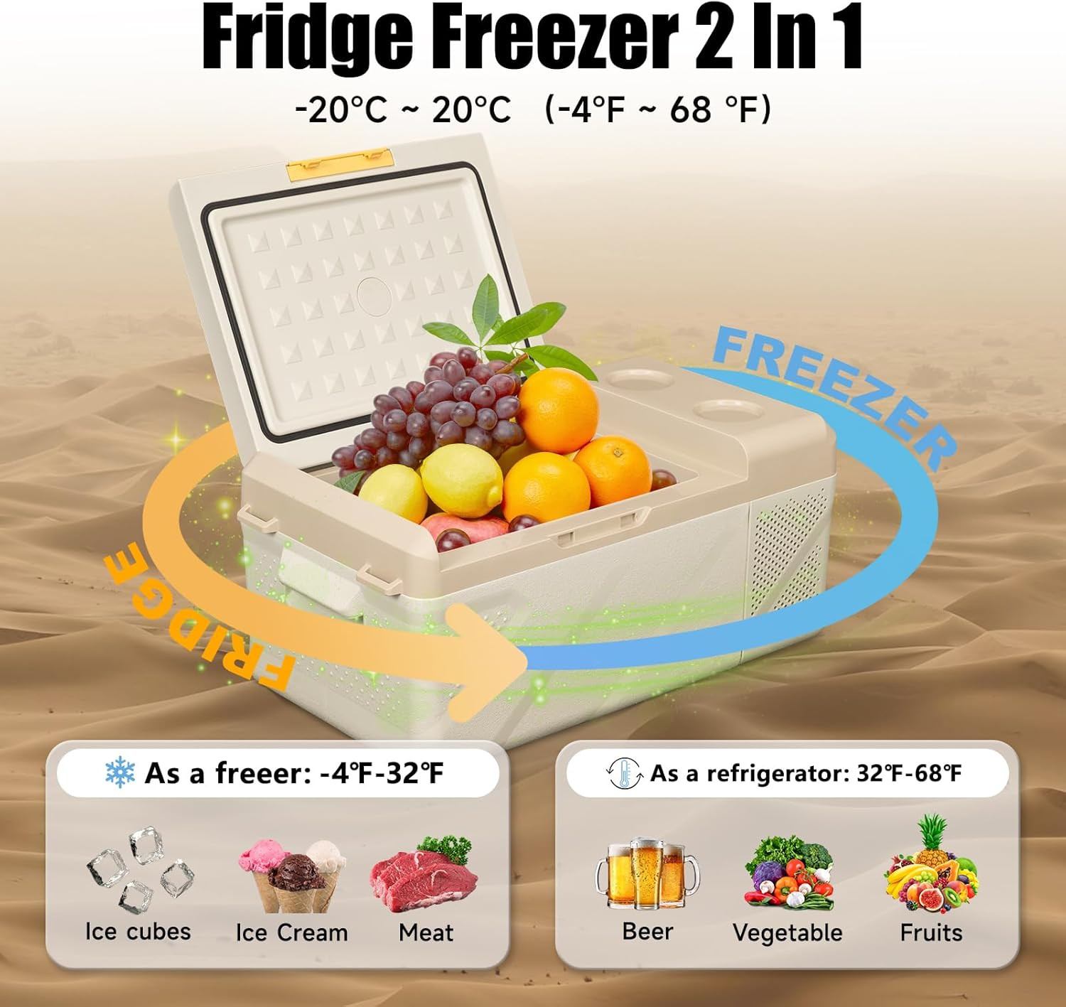 KM15 Portable Freezer, 12 Volt Car Refrigerator, 17 Quart (15.9 Liter) Fast Cool
