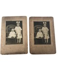 “read” 2 Antique Cabinet Photo Cards Kids Easter