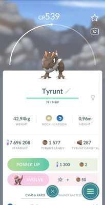 Pokémon Trade Go Tyrunt X12 - LUCKY CHANCE