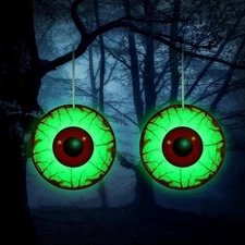 2 Pcs Halloween Glow Eye Ball Huge in The Dark Eyeball Fake green 