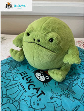 Rare Retired Jellycat Ricky Rain Frog 22cm - BNWT with Storage Bag, UK Seller