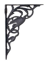 B&P Lamp 10 1/4" Iron Shelf Bracket, Swallows In Flight, Pair