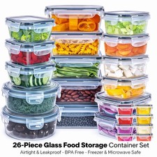 14 Glas Frischhaltedosen Set mit Deckel (29-teilig) BPA-frei