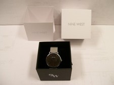 NEW NOT WORN Nine West Mens Asher Watch NWW1621MF Black Face Stainless Mesh Band