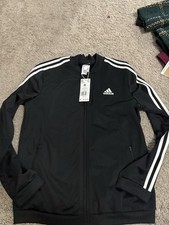 adidas Essentials 3-Stripes Track Jacket Full Zip Black/White Men s M
