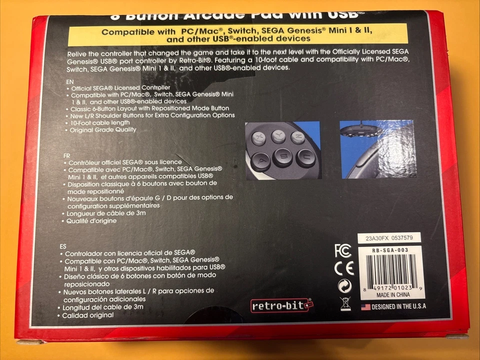 Retro-Bit Official Sega Genesis USB 8-Button Controller - Image 4 of 4