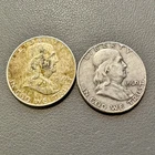 US Coins (2) Lot Franklin Half Dollar 90% Silver - Random Dates/Mints