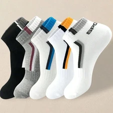 5 Pairs Men Summer Ankle Socks Breathable Lightweight Casual Low Cut Socks
